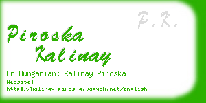 piroska kalinay business card